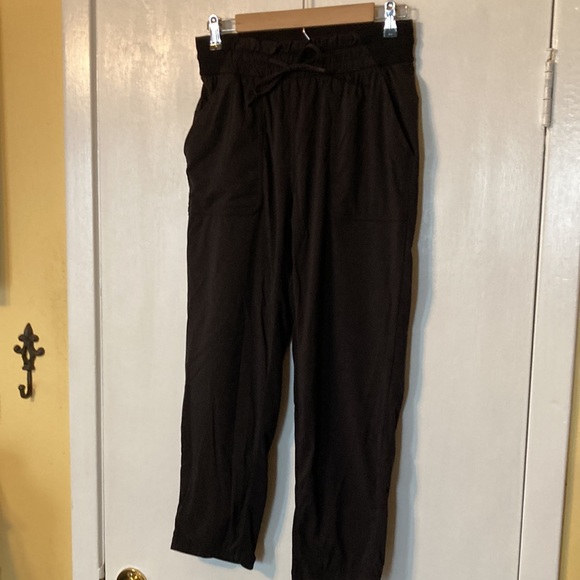 lululemon athletica black stripe loose straight fit track pant jogger - Picture 2 of 8